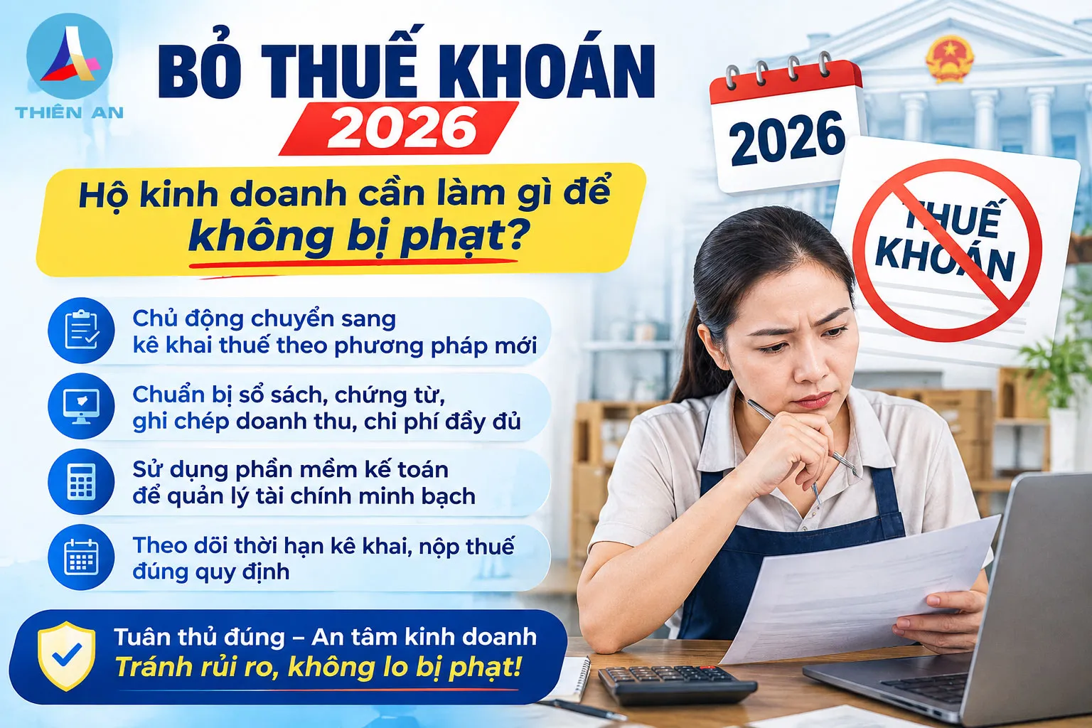Bỏ thuế khoán 2026 hộ kinh doanh.