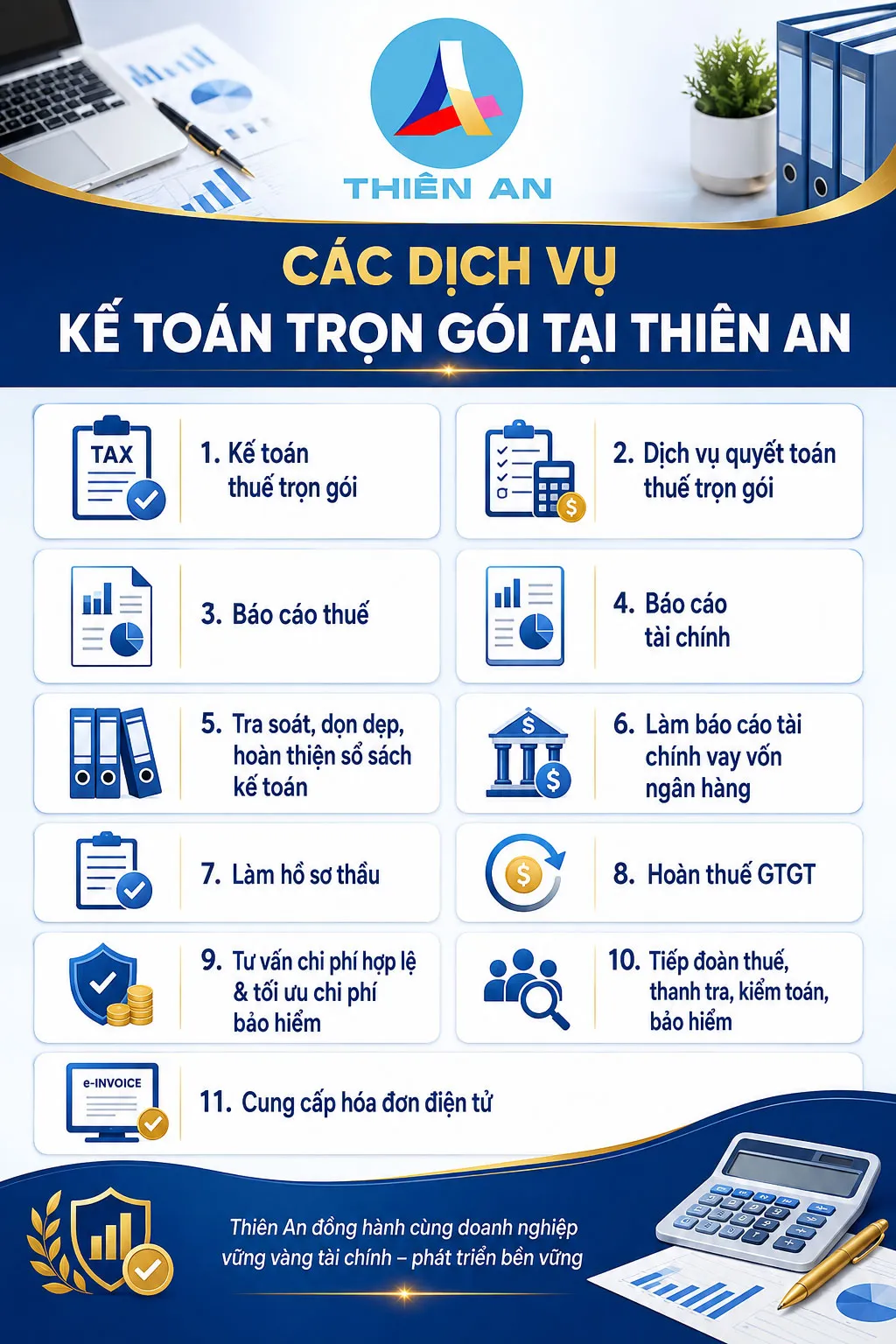 Kế Toán Thuế Thiên An - Đồng hành cùng doanh nghiệp phát triển bền vững.