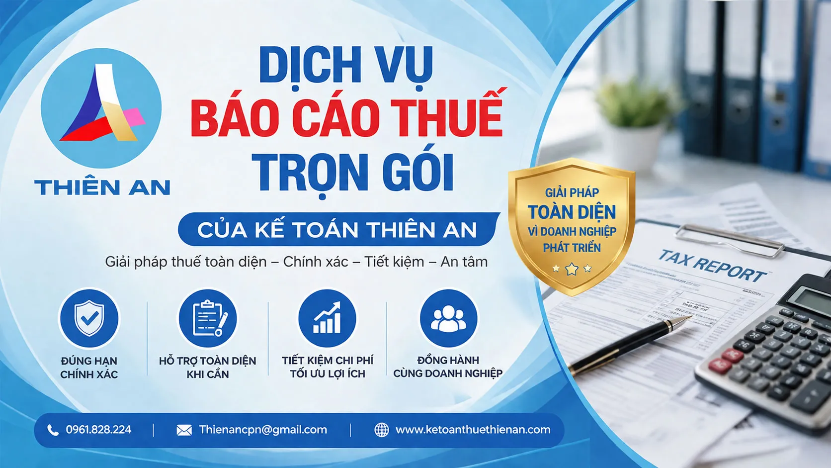 Kế Toán Thiên An cung cấp dịch vụ báo cáo thuế trọn gói cho quý khách hàng.