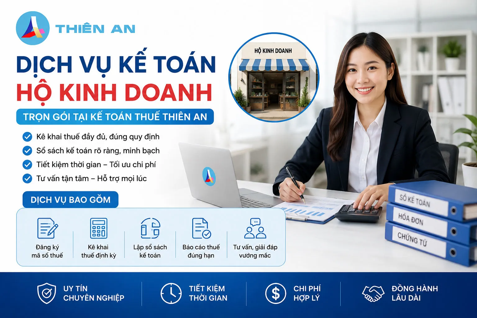 Kế Toán Thuế Thiên An cung cấp trọn gói dịch vụ kế toán hộ kinh doanh.
