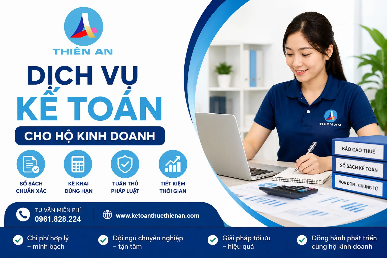 Kế Toán Thuế Thiên An cung cấp trọn gói dịch vụ kế toán cho hộ kinh doanh.