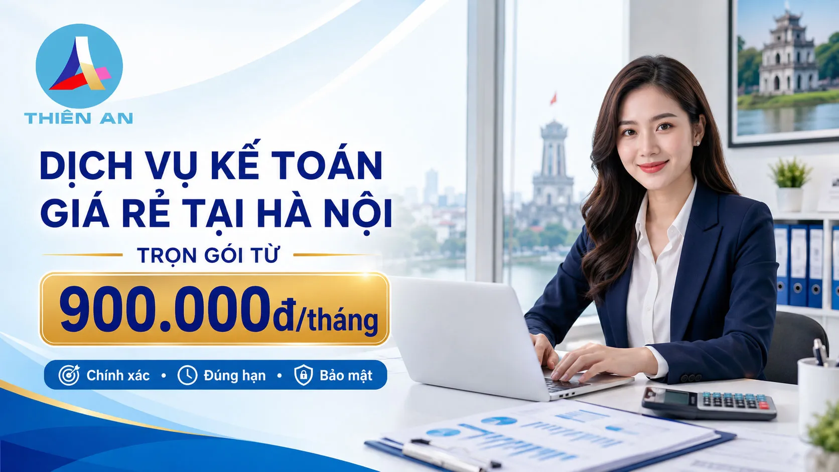 Kế Toán Thuế Thiên An cung cấp dịch vụ kế toán giá rẻ trọn gói tại Hà từ 900.000đ/tháng.