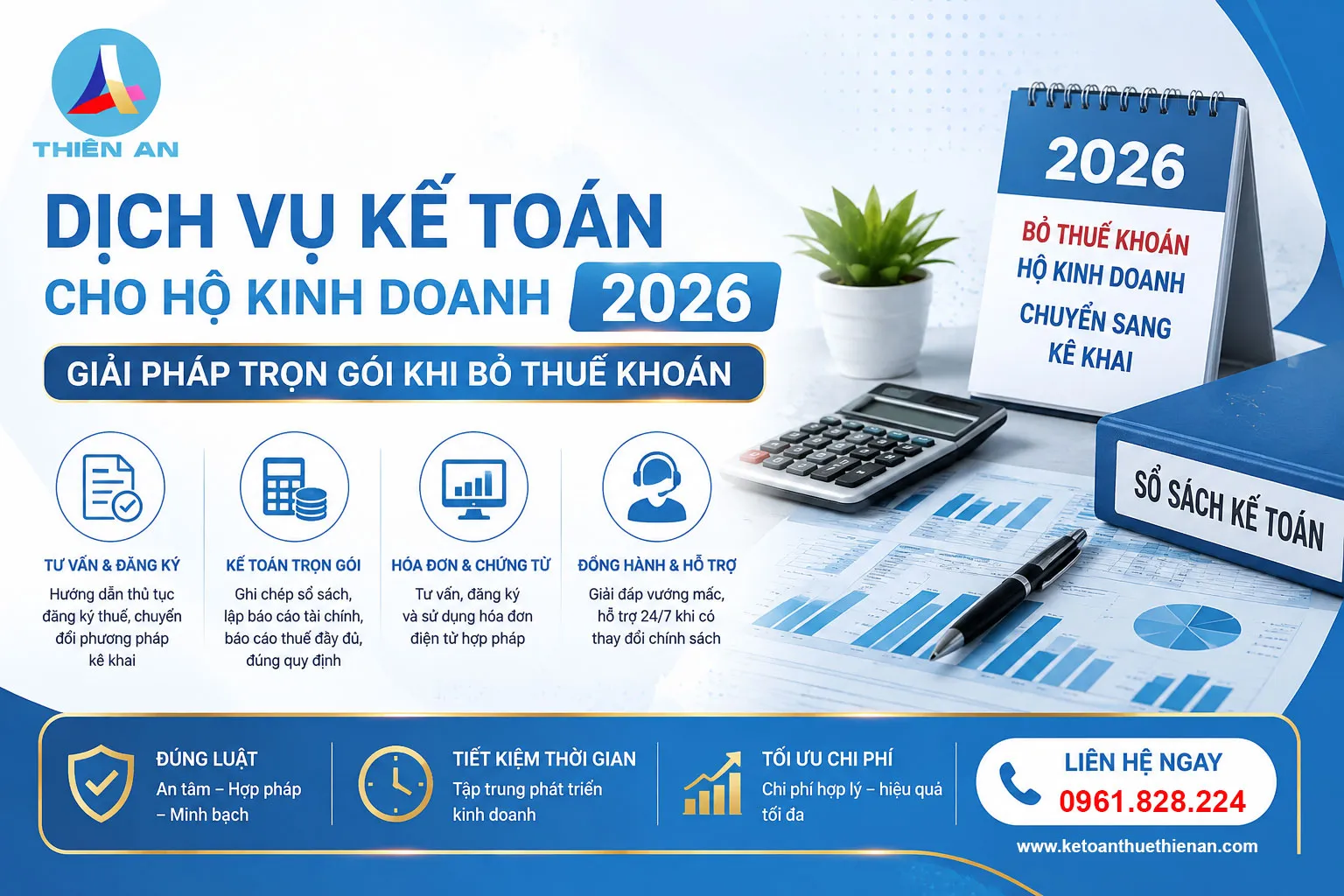 Kế Toán Thiên An nhận làm sổ sách, hóa đơn, kê khai thuế trọn gói cho hộ kinh doanh tại Hà Nội.