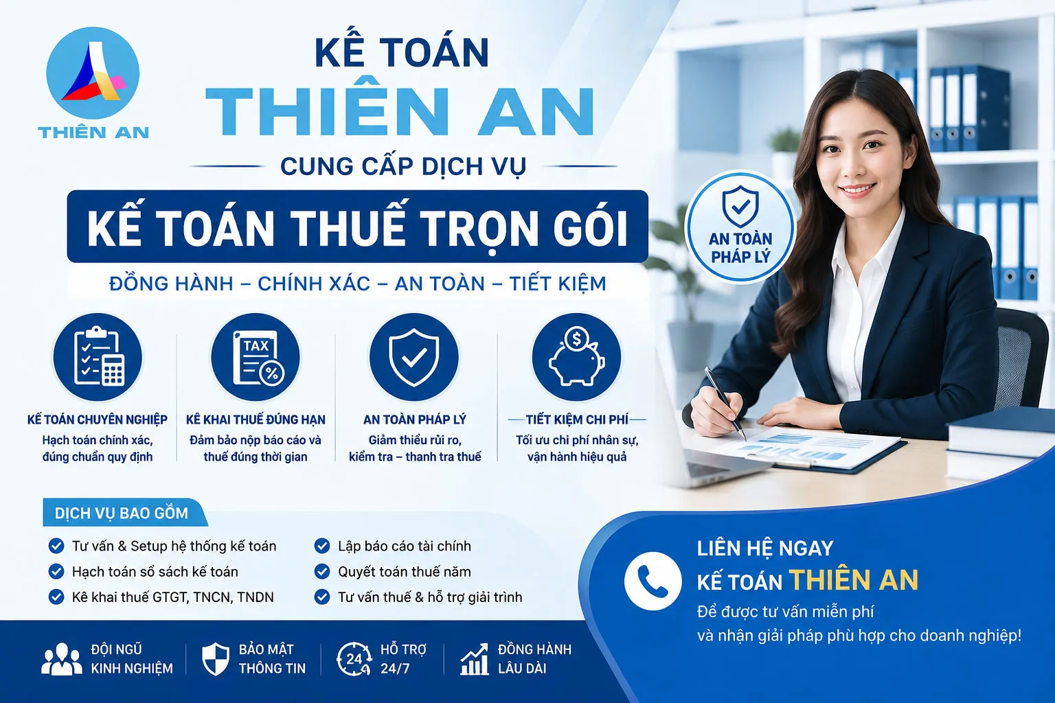 Kế toán Thiên An giúp doanh nghiệp vừa tiết kiệm chi phí, vừa an toàn về mặt pháp lý.