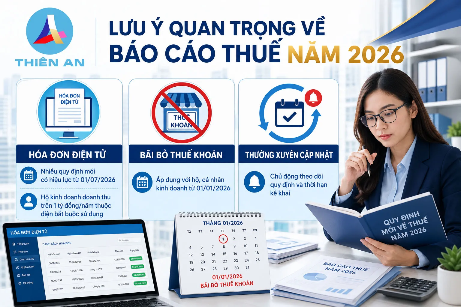 Các lưu ý quan trọng về báo cáo thuế năm 2026.