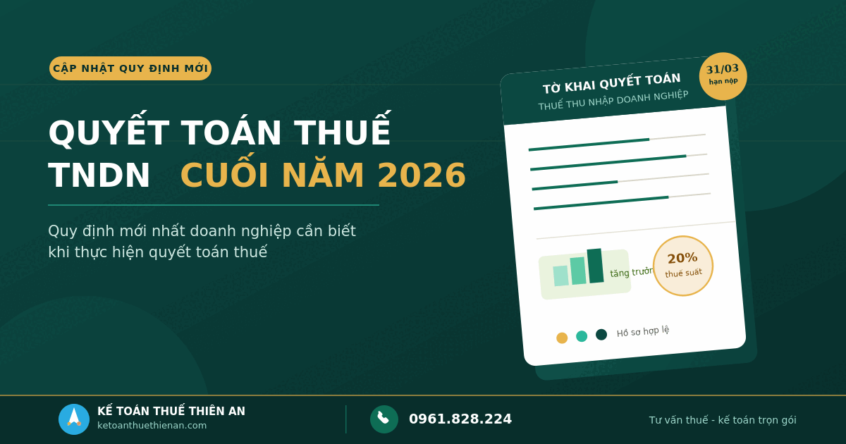 Quyết Toán Thuế TNDN Cuối Năm 2026